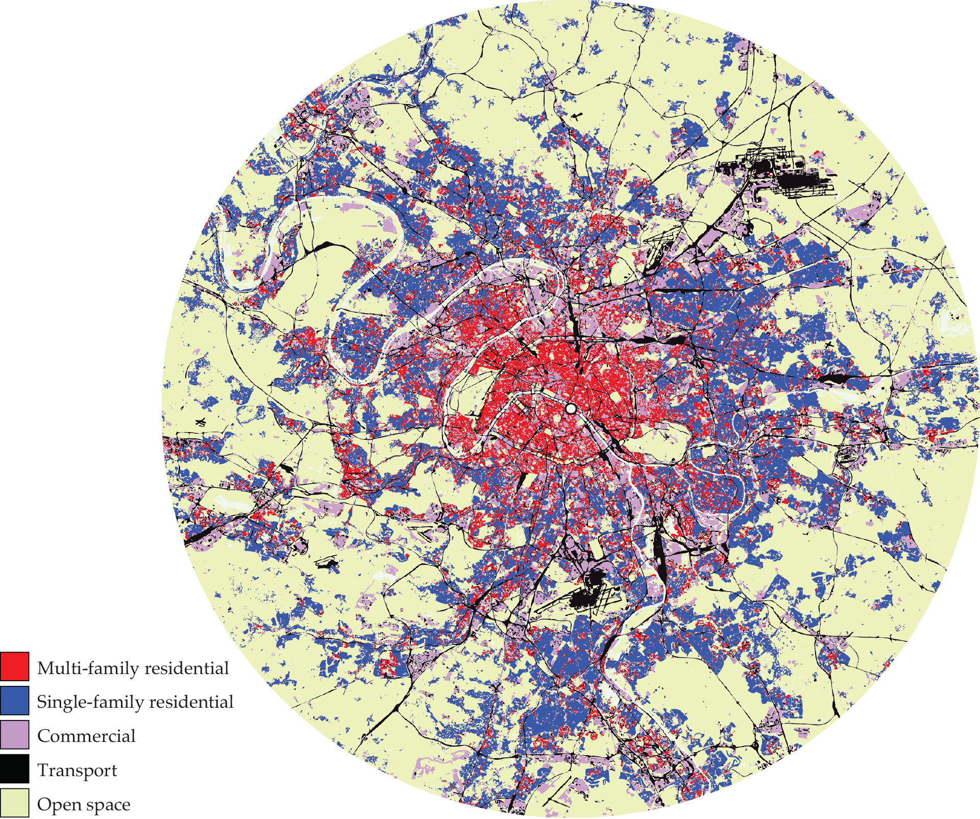 Map: Urban land use in Paris