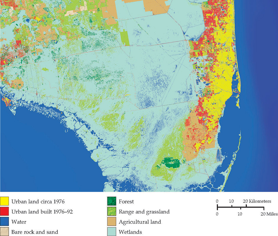 Map: Urban sprawl in Miami